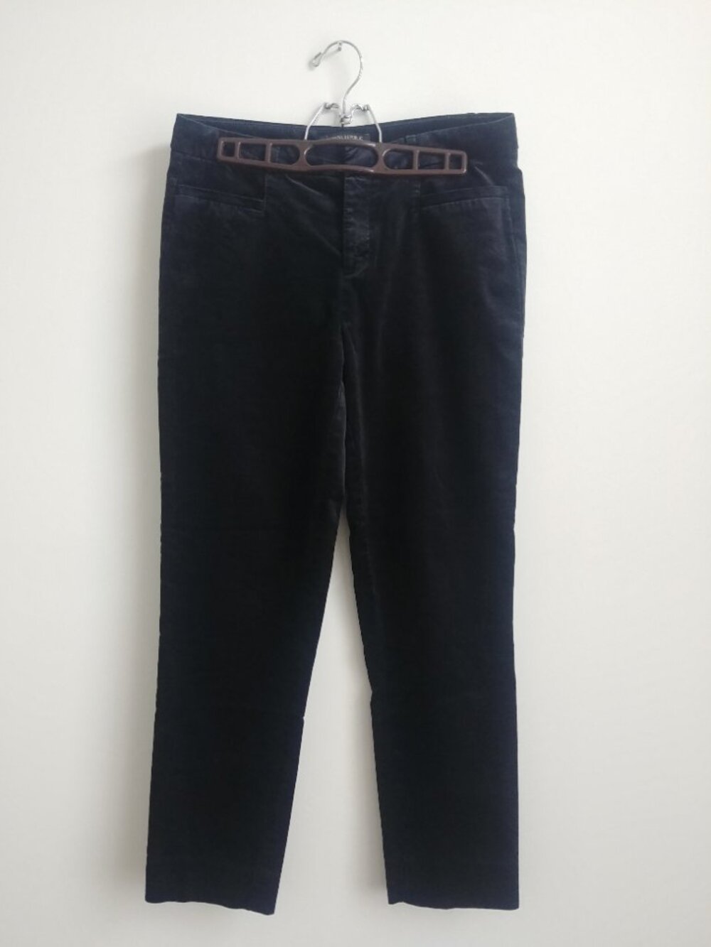 Banana Republic Sloan 6 black cotton velvet slim leg cropped ankle pants
